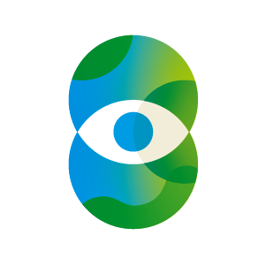 Grafik für den worldlab Werteworkshop mit zwei Kugel, die sich überschneiden und in der Mitte die Form eines Auges bilden