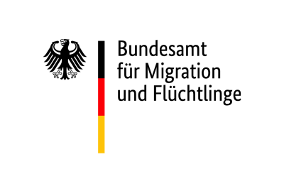 Das Bild zeigt das Logo des Kooperationspartners des interreligiösen Projekts mit Bild und der Aufschrift „Bundesamt für Migration und Flüchtlinge“.