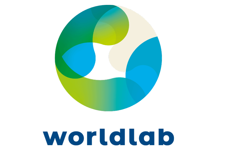 Das Bild zeigt das Logo der Marke Worldlab mit Schriftzug darunter.
